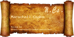 Marschall Csaba névjegykártya